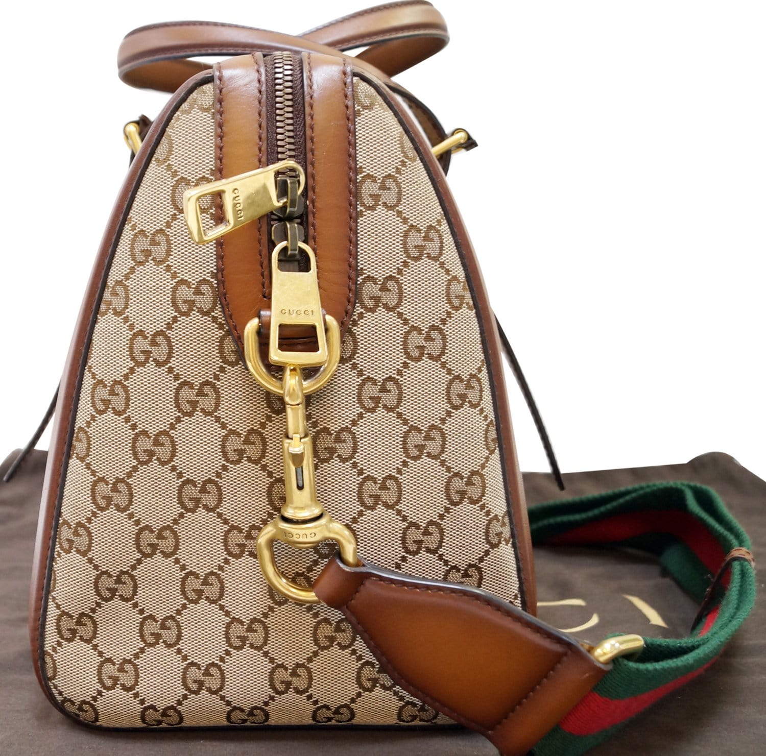 GUCCI Lady Web Original GG Canvas Boston Bag 381044