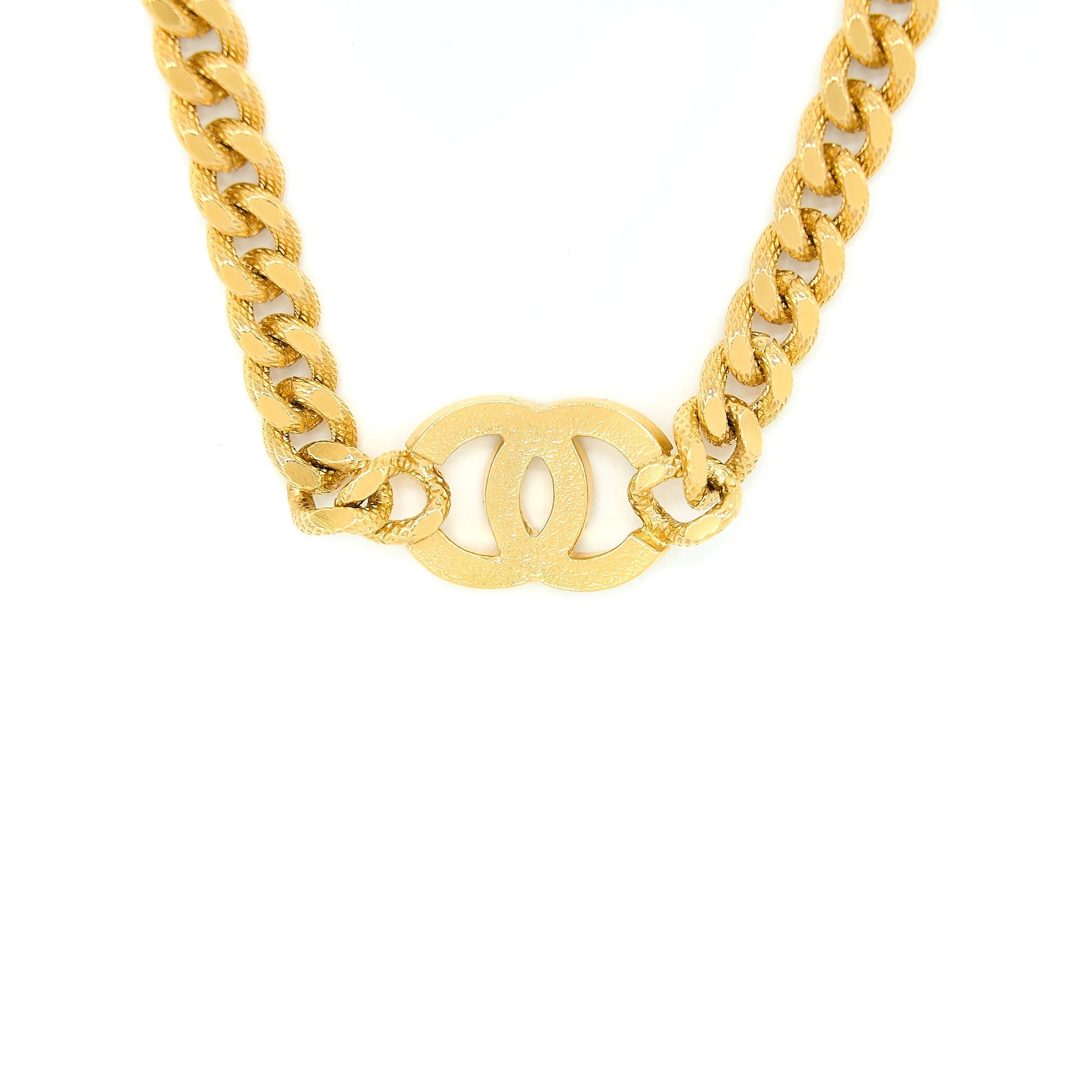 Chanel CC Logo Choker With Crystals Gold Tone