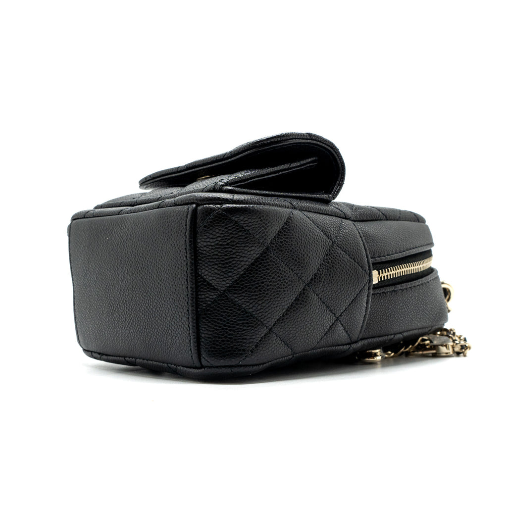 Chanel 24c Mini Backpack/Crossbody Bag Caviar Black L (Microchip)