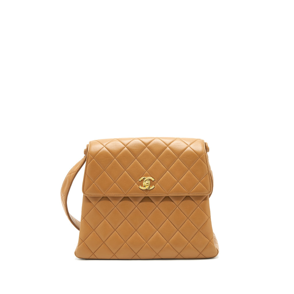 Chanel Vintage Kelly Shoulder Bag Dark Beige