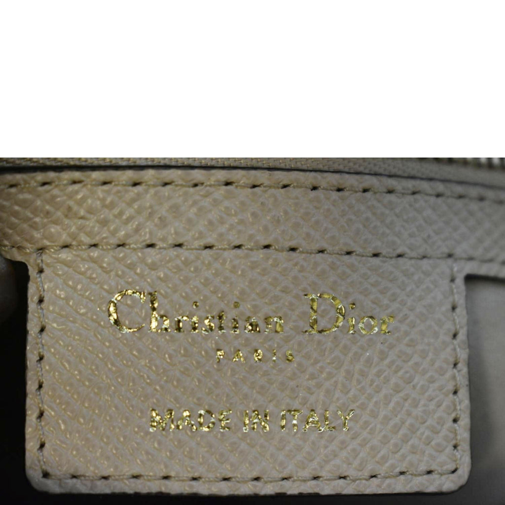 CHRISTIAN DIOR Saddle Grained Calfskin Leather Satchel Shoulder Bag Caramel Beige