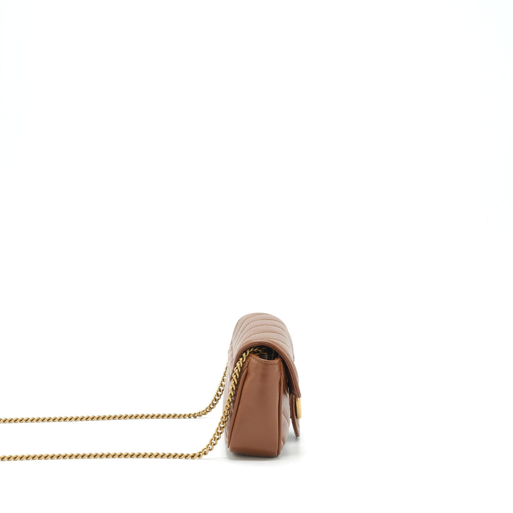 Gucci GG Marmont Matelasse Super Mini Bag Brown