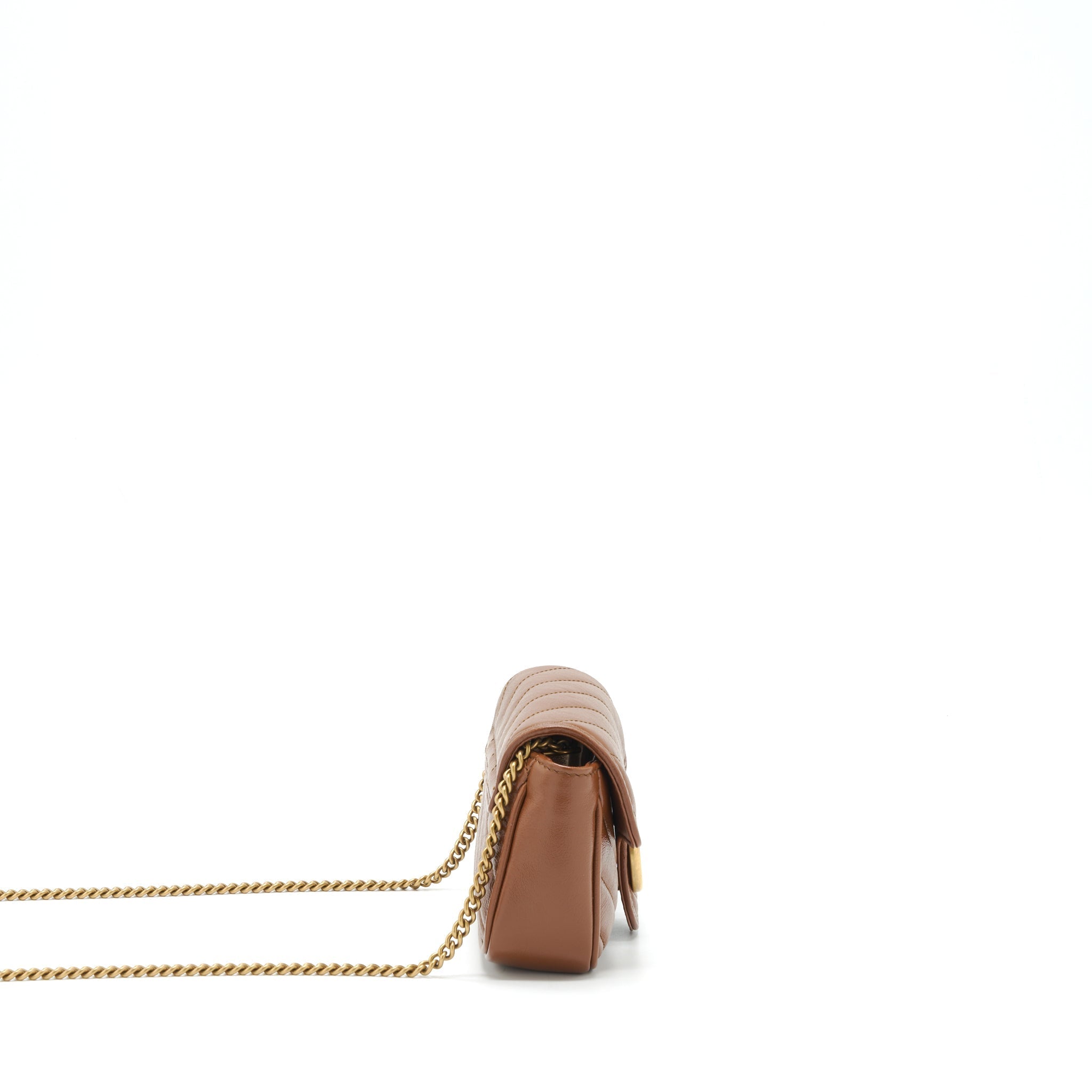 Gucci GG Marmont Matelasse Super Mini Bag Brown