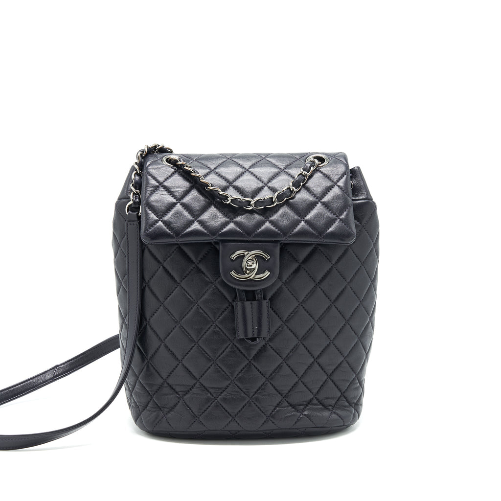 Chanel Quilted Urban Spirit Backpack Lambskin Black