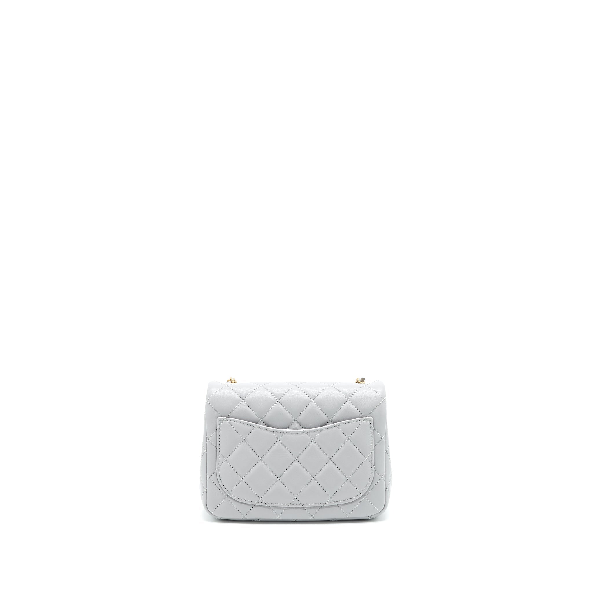 Chanel 21B Pearl Crush mini square Flap Bag grey