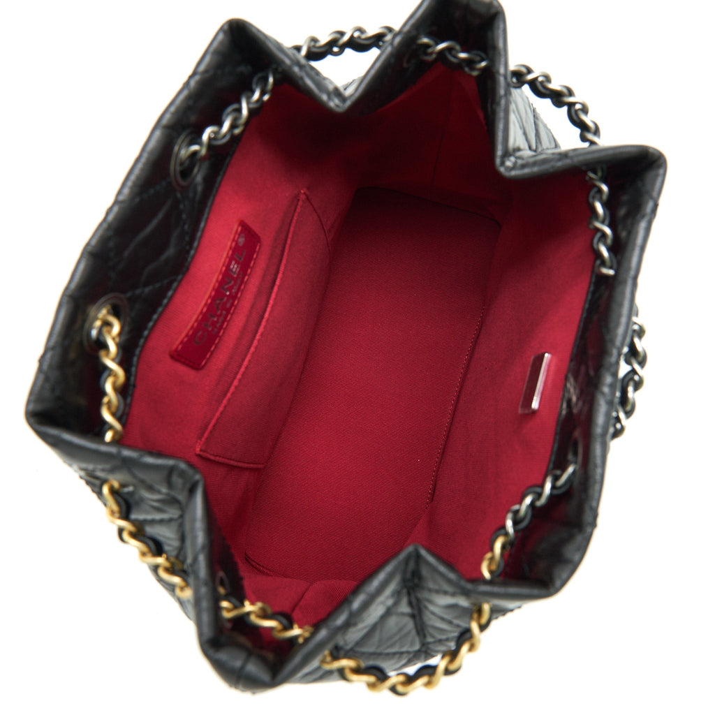 Chanel small Gabrielle Backpack black Ruthenium
