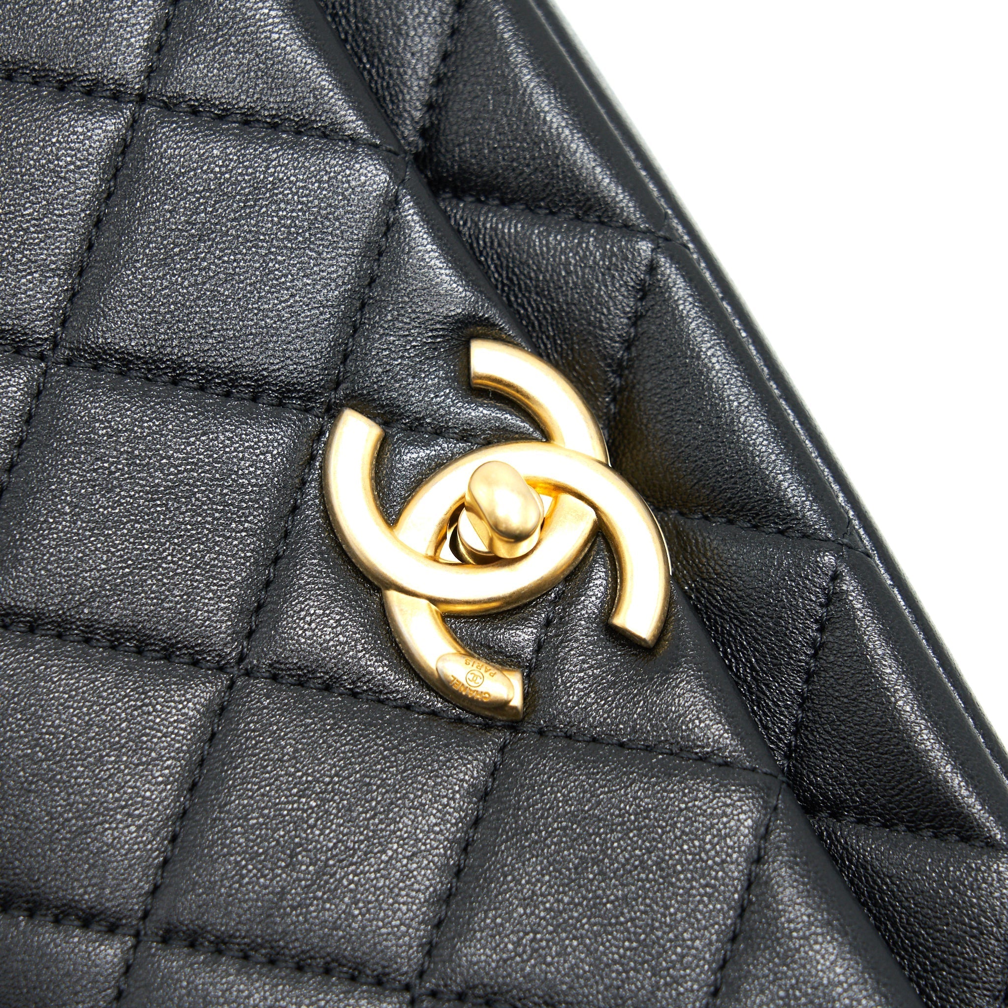 Chanel Shiny Lambskin Flap Bag Black