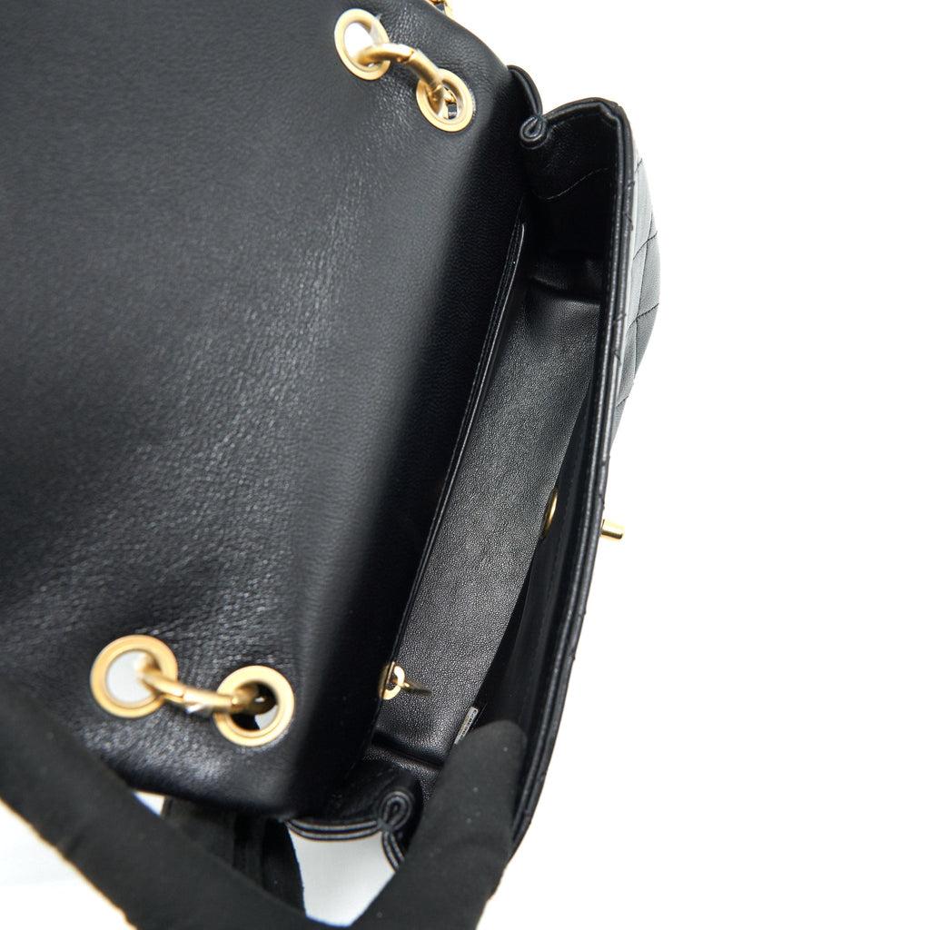 Chanel Shiny Lambskin Flap Bag Black