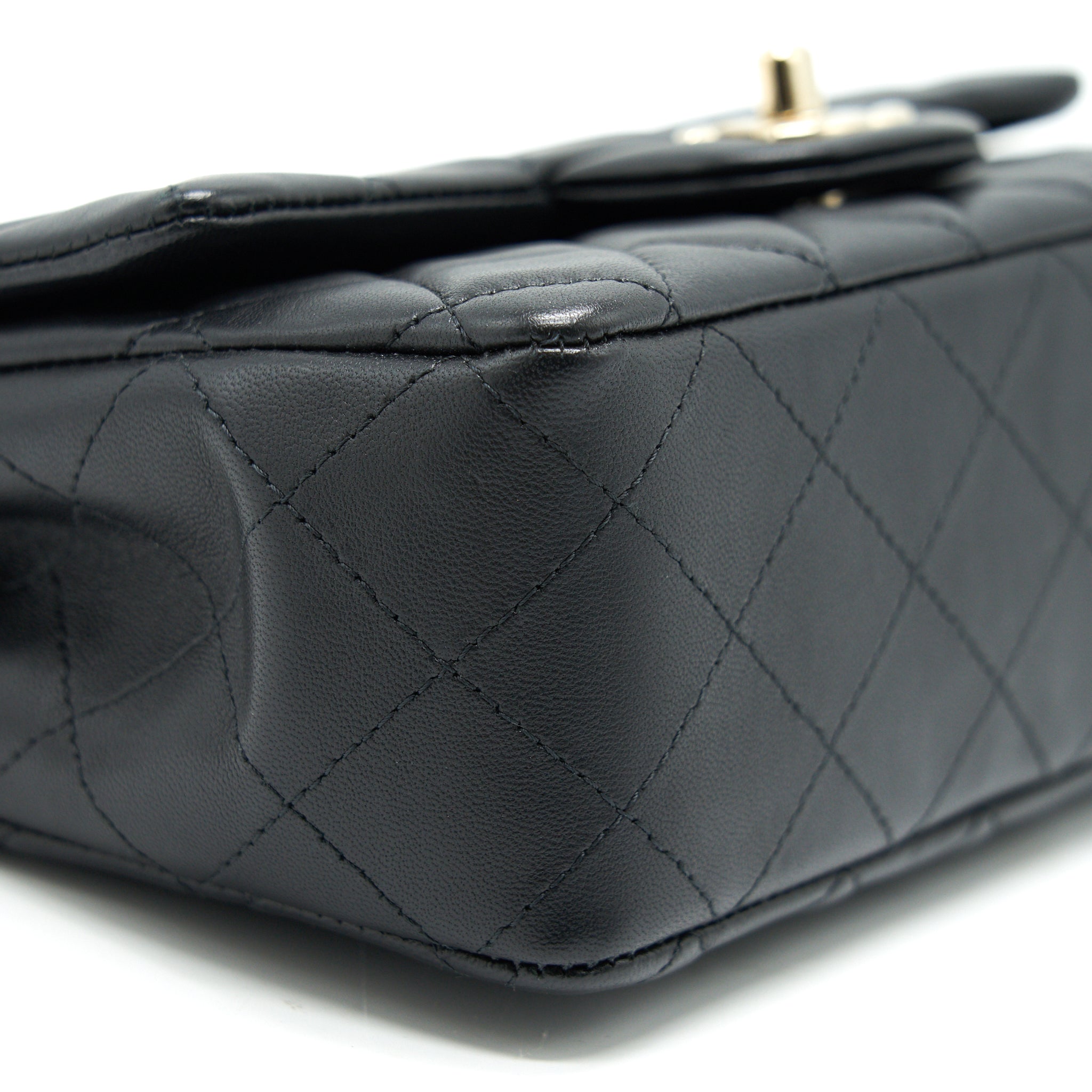 Chanel Mini Rectangular Flap Bag Black L Serial 30