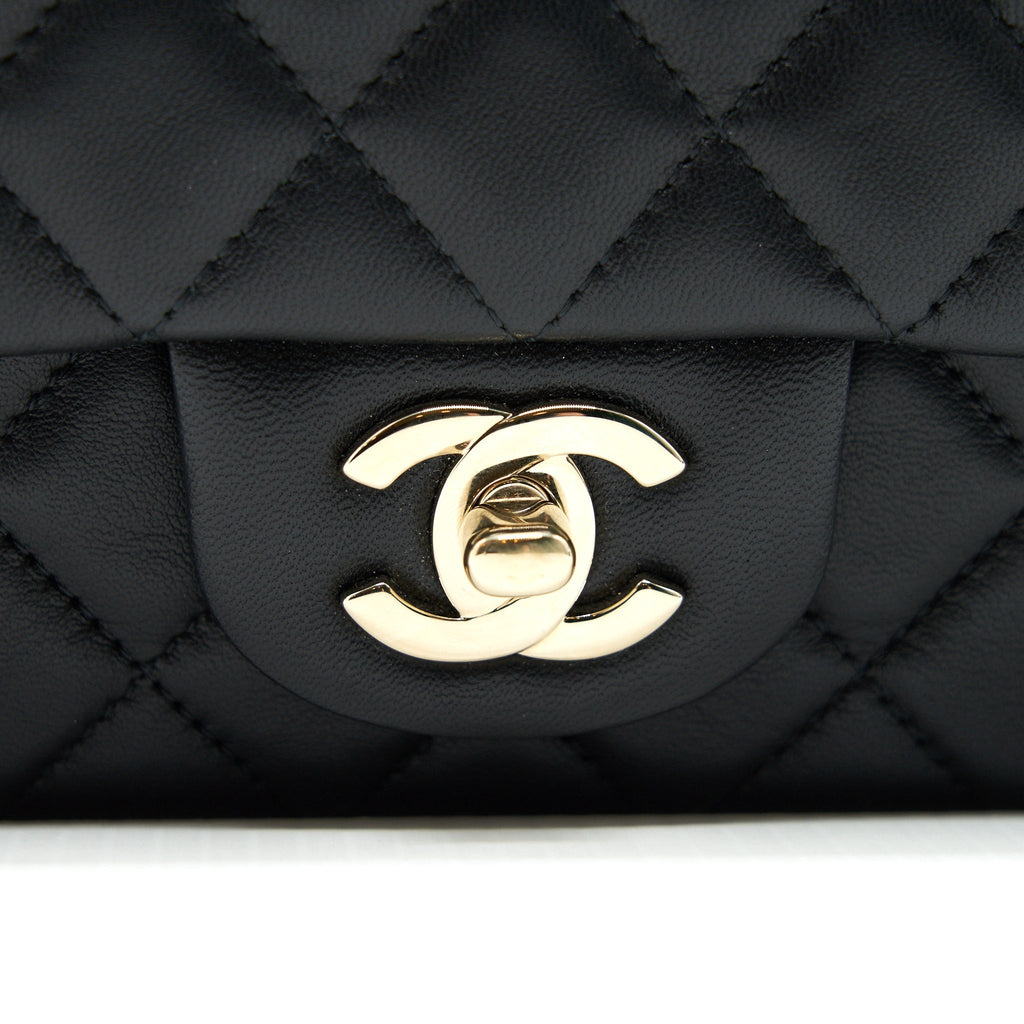 Chanel Mini Rectangular Flap Bag Black L Serial 30