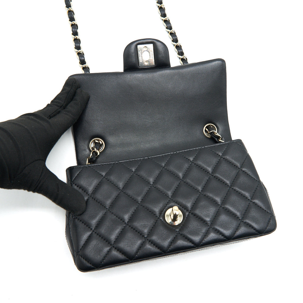 Chanel Mini Rectangular Flap Bag Black L Serial 30