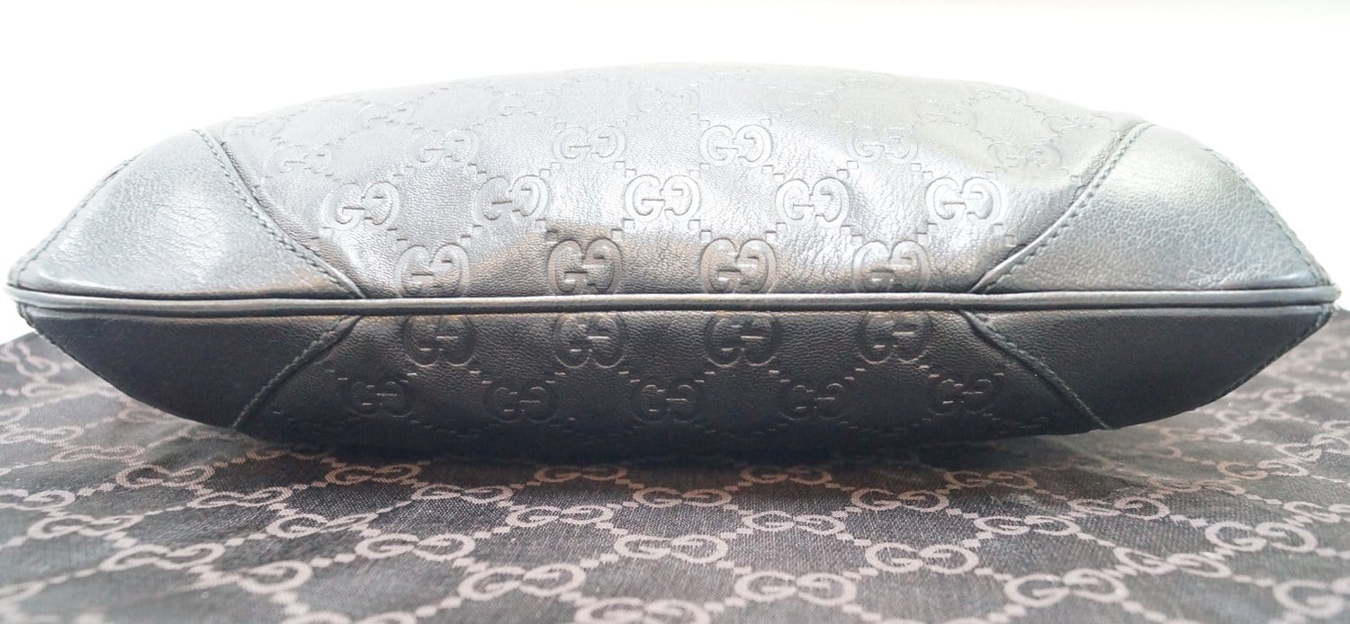 GUCCI GG Guccissima Leather Black Shoulder Bag 248272