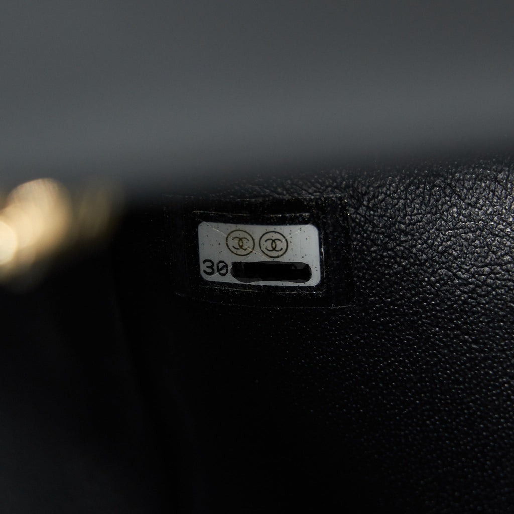Chanel Shiny Lambskin Flap Bag Black