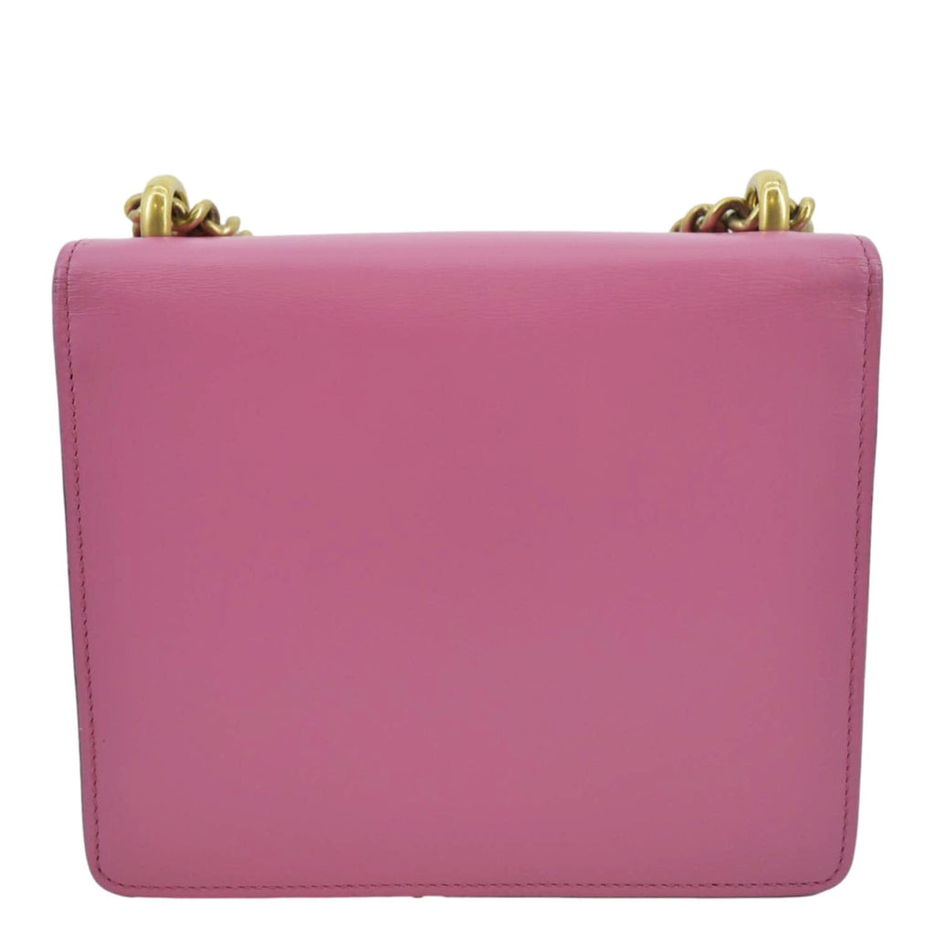 GUCCI GG Interlocking Leather Chain Shoulder Bag Pink 431384
