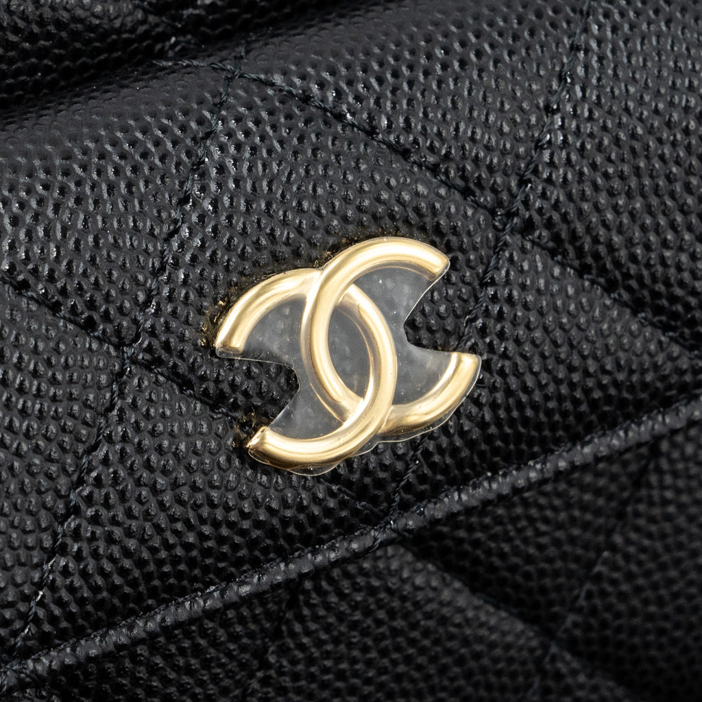 Chanel 23B round clutch caviar black  (microchip)