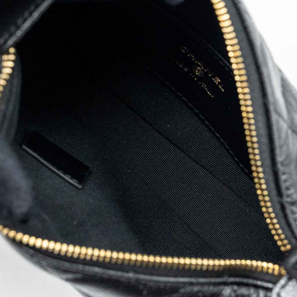 Chanel 23B round clutch caviar black  (microchip)