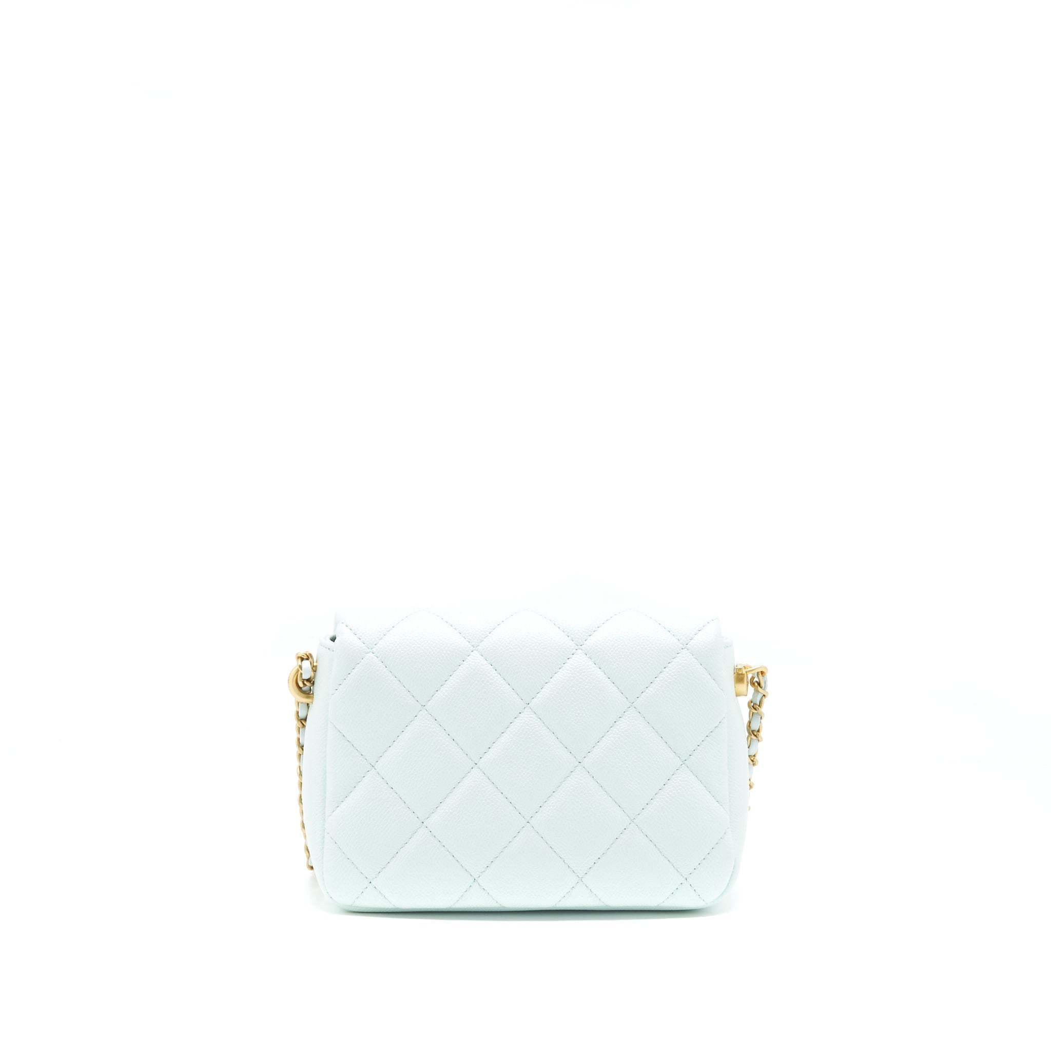 Chanel 21K My Perfect Mini Flap Bag Caviar Iridescent Pastel Green