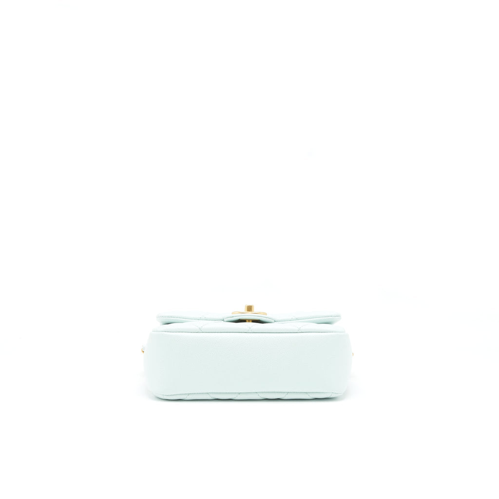 Chanel 21K My Perfect Mini Flap Bag Caviar Iridescent Pastel Green