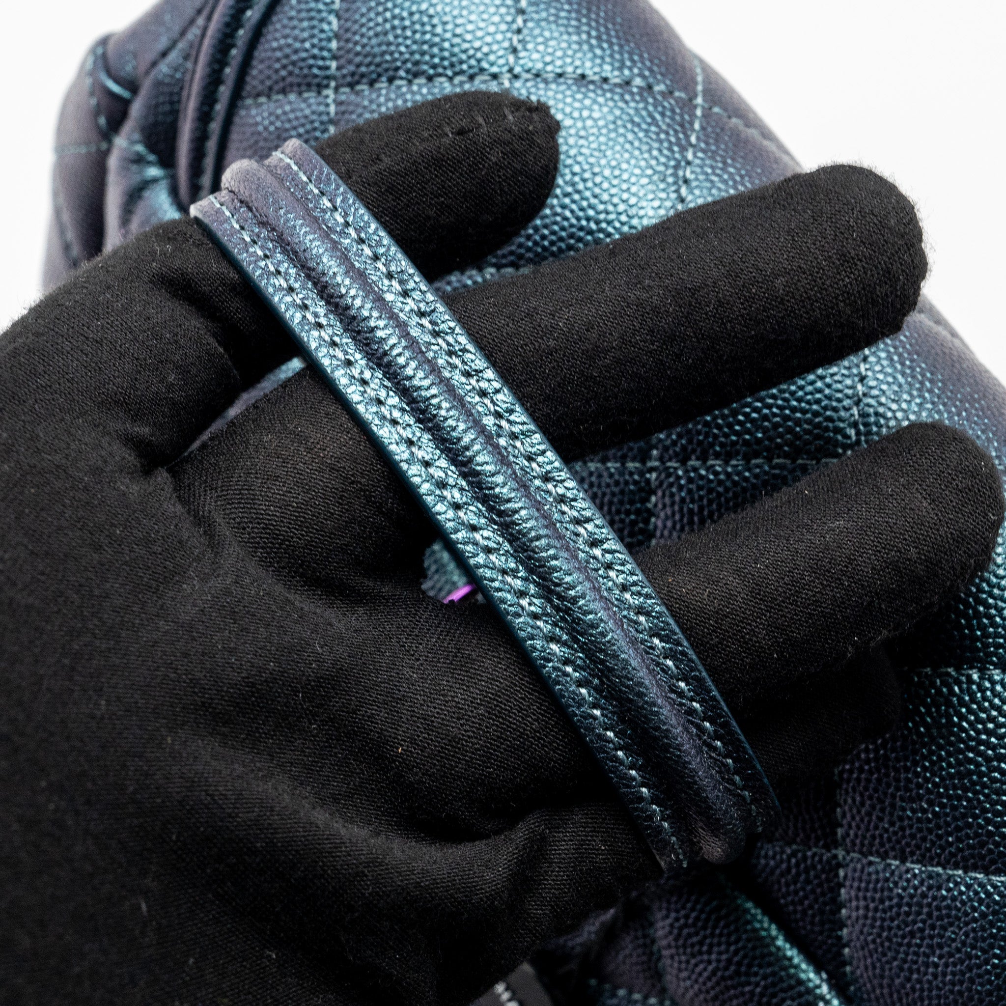 Chanel 18b Filigree Backpack Caviar Iridescent Dark Turquoise Multicolour Hardware