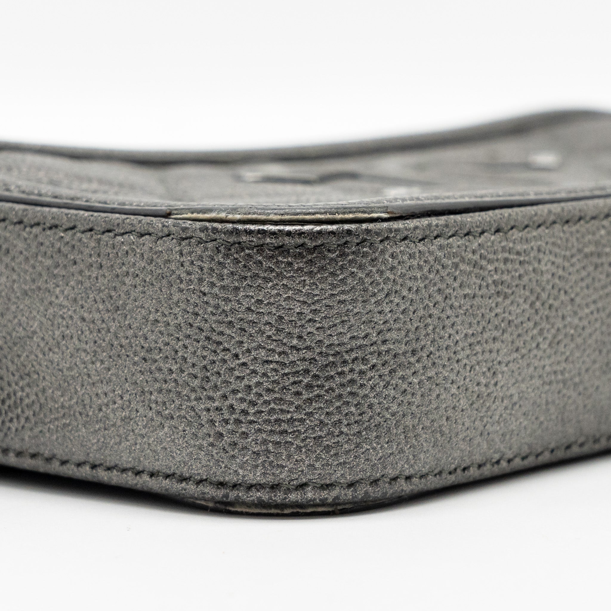 Chanel CC Filigree Double Zip Clutch with Chain Caviar Grey