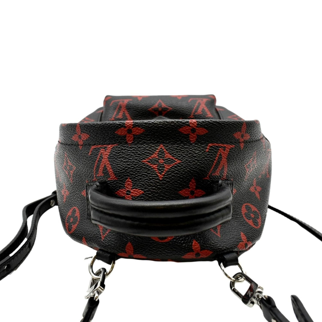 LOUIS VUITTON Palm Springs Mini Monogram Infrarouge Canvas Backpack Bag Black