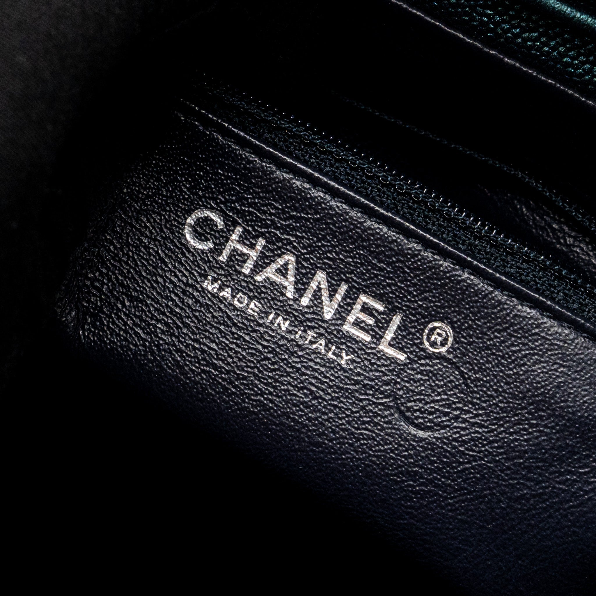Chanel 18b Filigree Backpack Caviar Iridescent Dark Turquoise Multicolour Hardware