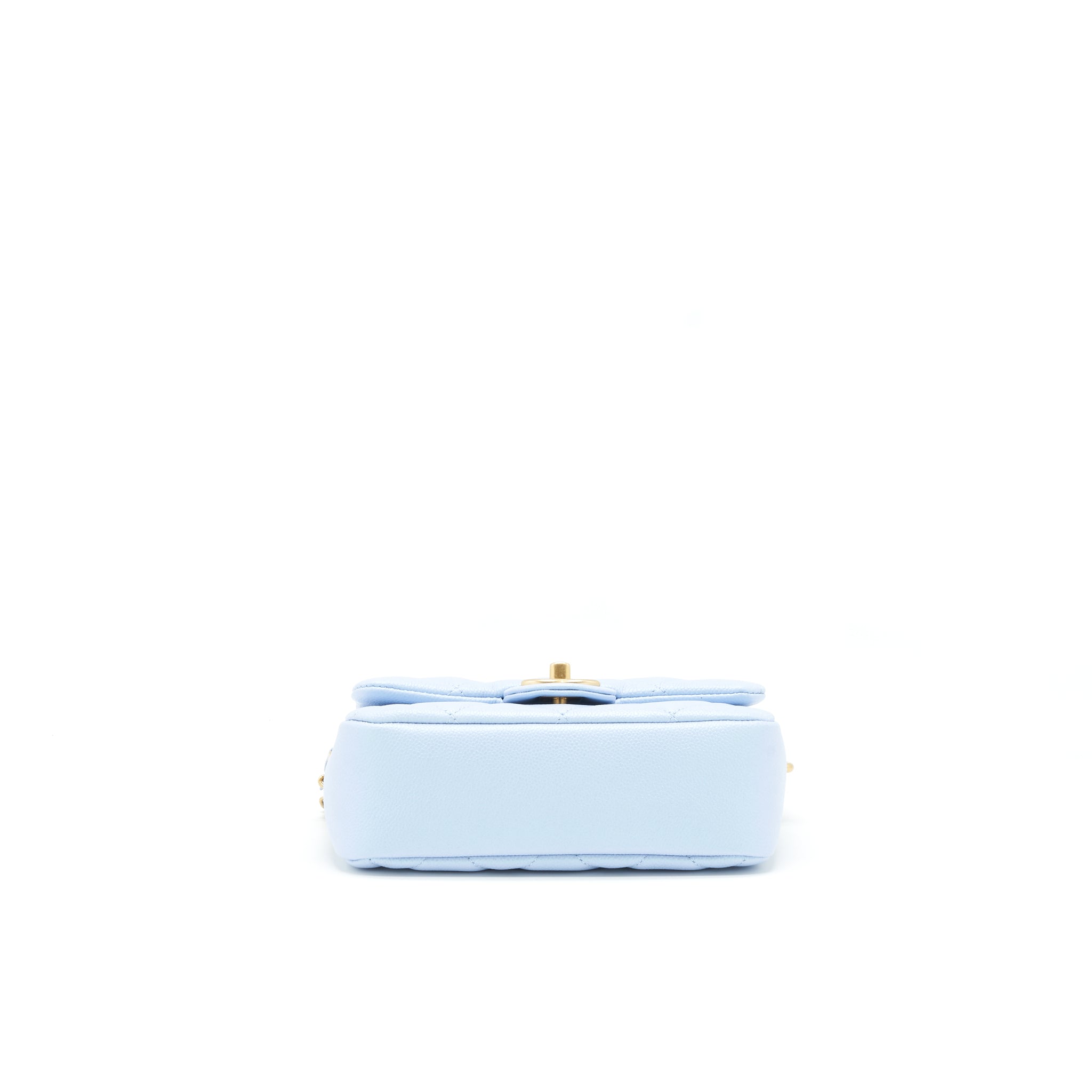 Chanel 21K My Perfect Mini Flap Bag Caviar Iridescent Light Blue