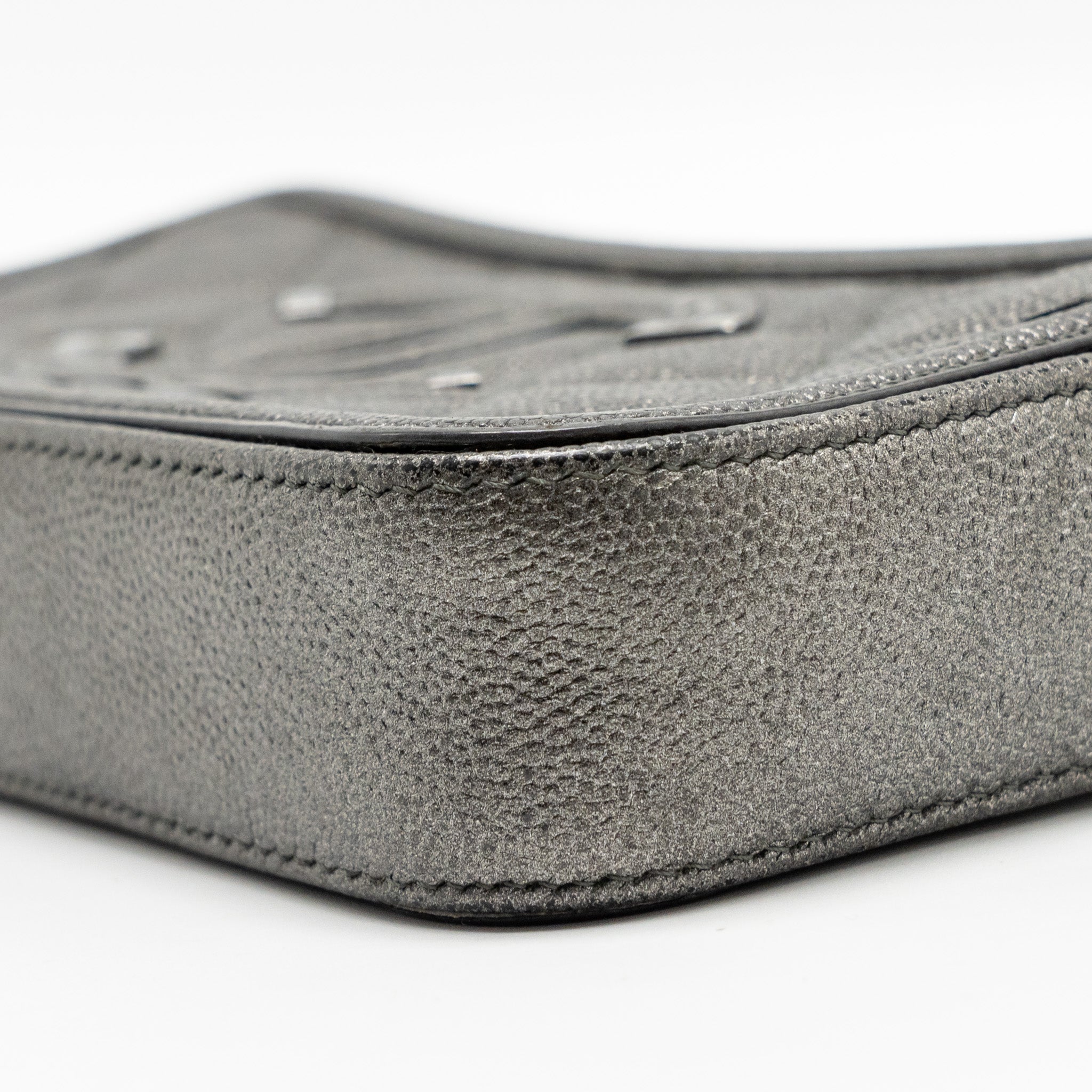 Chanel CC Filigree Double Zip Clutch with Chain Caviar Grey