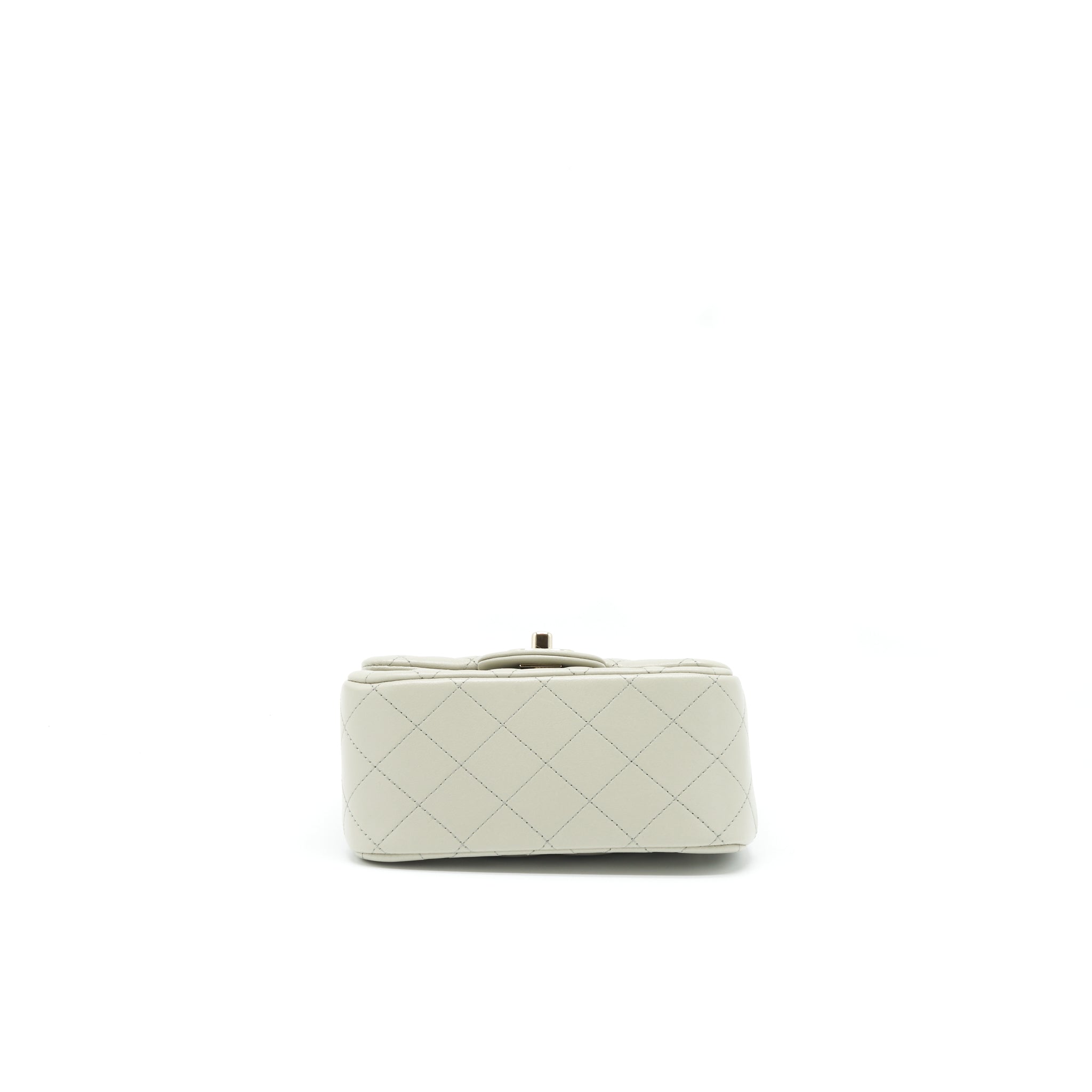 Chanel 22C Mini Square Flap Bag Lambskin Light Grey L