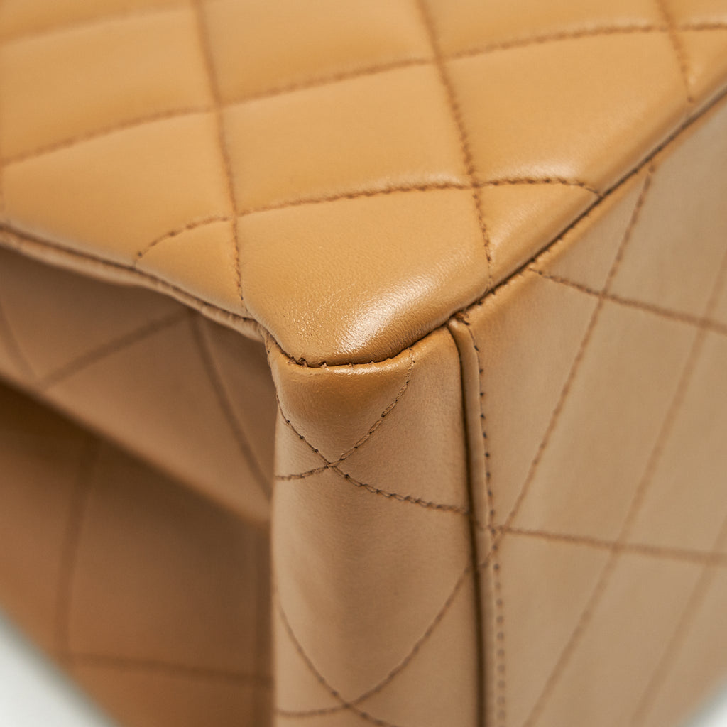 Chanel Vintage Kelly Shoulder Bag Dark Beige