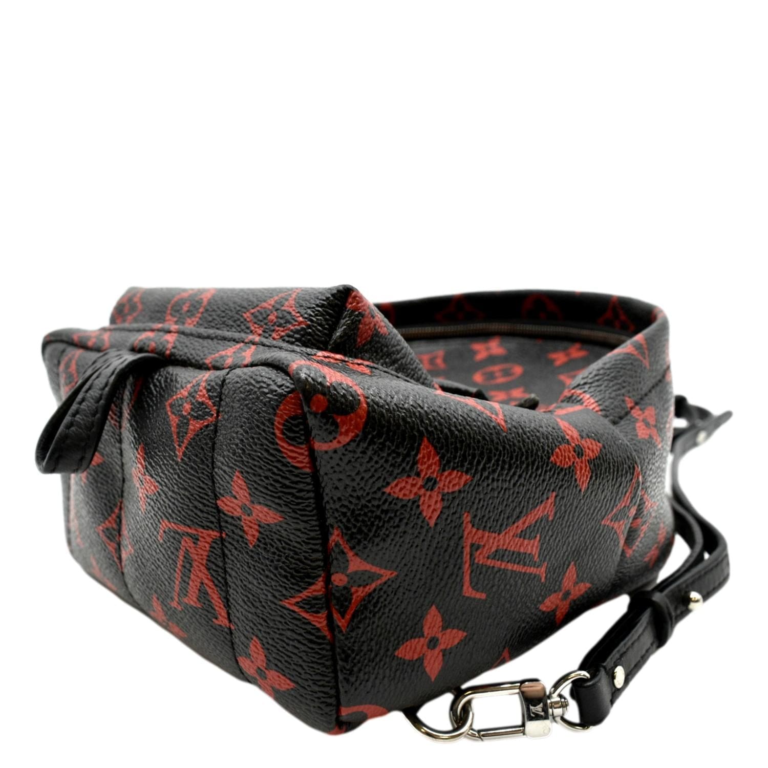 LOUIS VUITTON Palm Springs Mini Monogram Infrarouge Canvas Backpack Bag Black