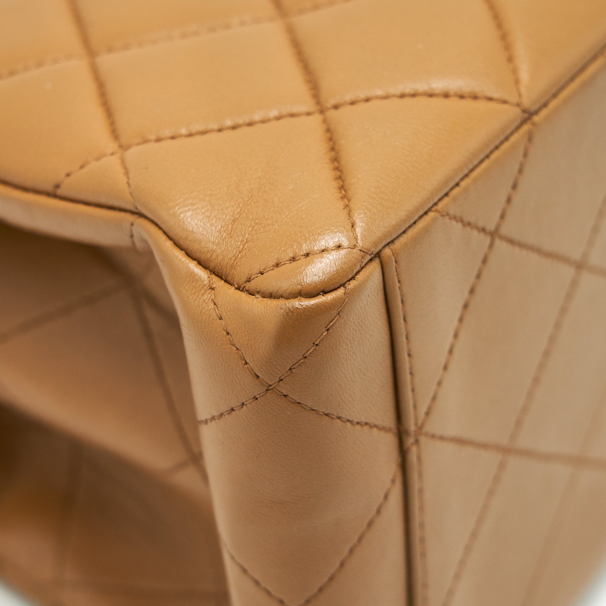 Chanel Vintage Kelly Shoulder Bag Dark Beige