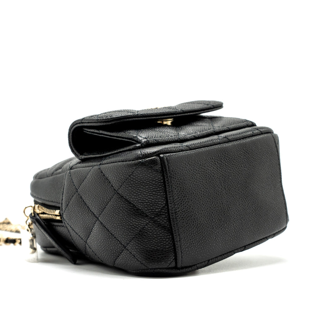 Chanel 24C mini backpack / crossbody bag caviar black L (microchip)