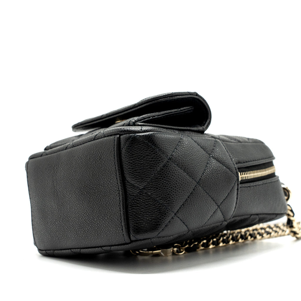 Chanel 24C mini backpack / crossbody bag caviar black L (microchip)