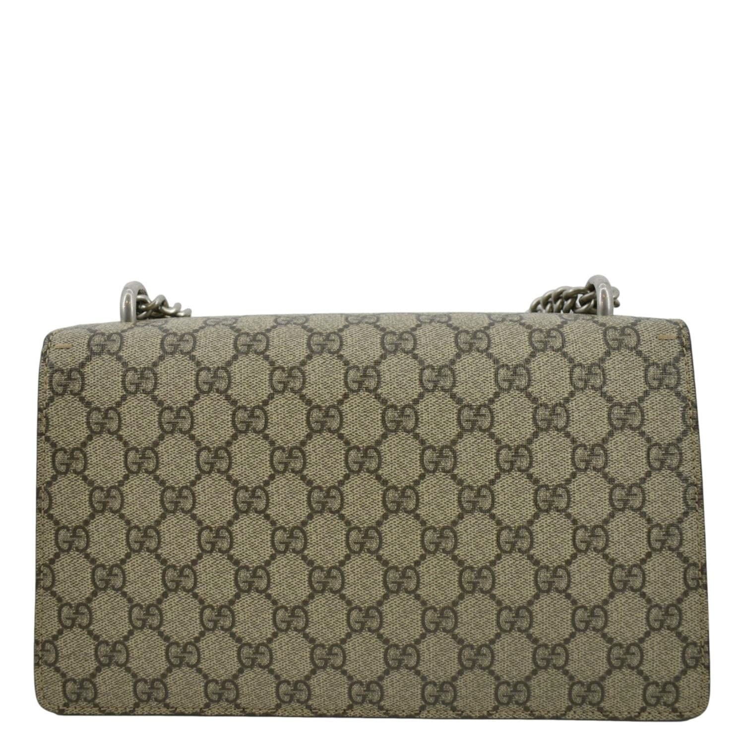 GUCCI Dionysus Small GG Supreme Canvas Shoulder Bag Beige 400249