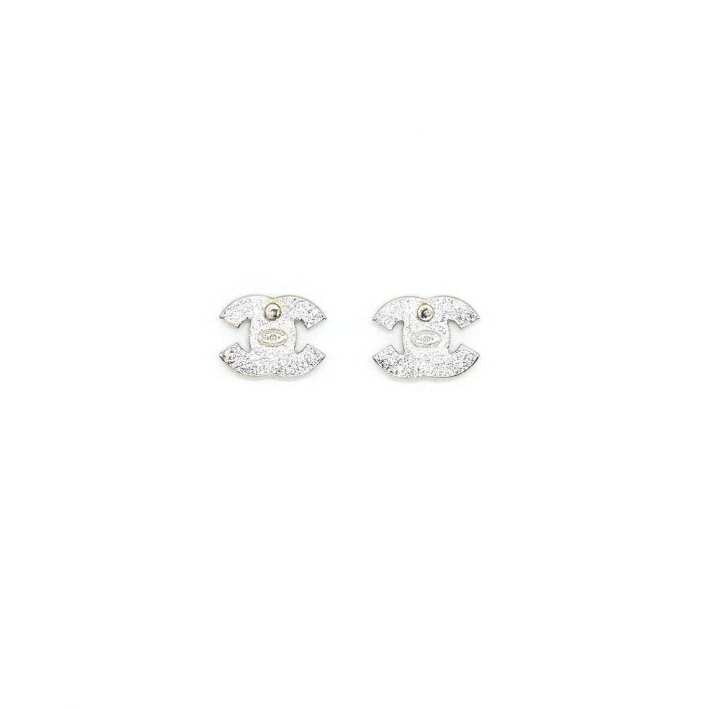 Chanel CC Logo Crystal Earrings