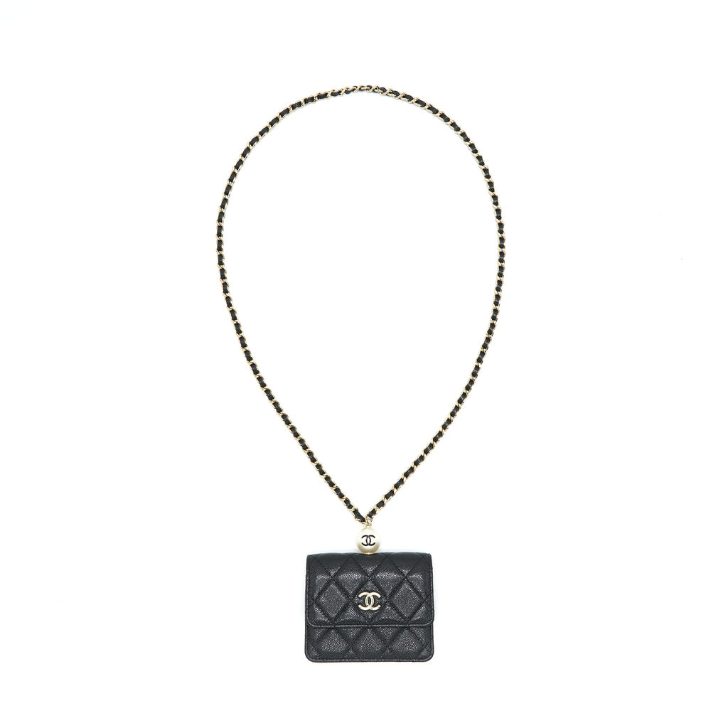 Chanel Flap Coin Purse with Chain Black Caviar L