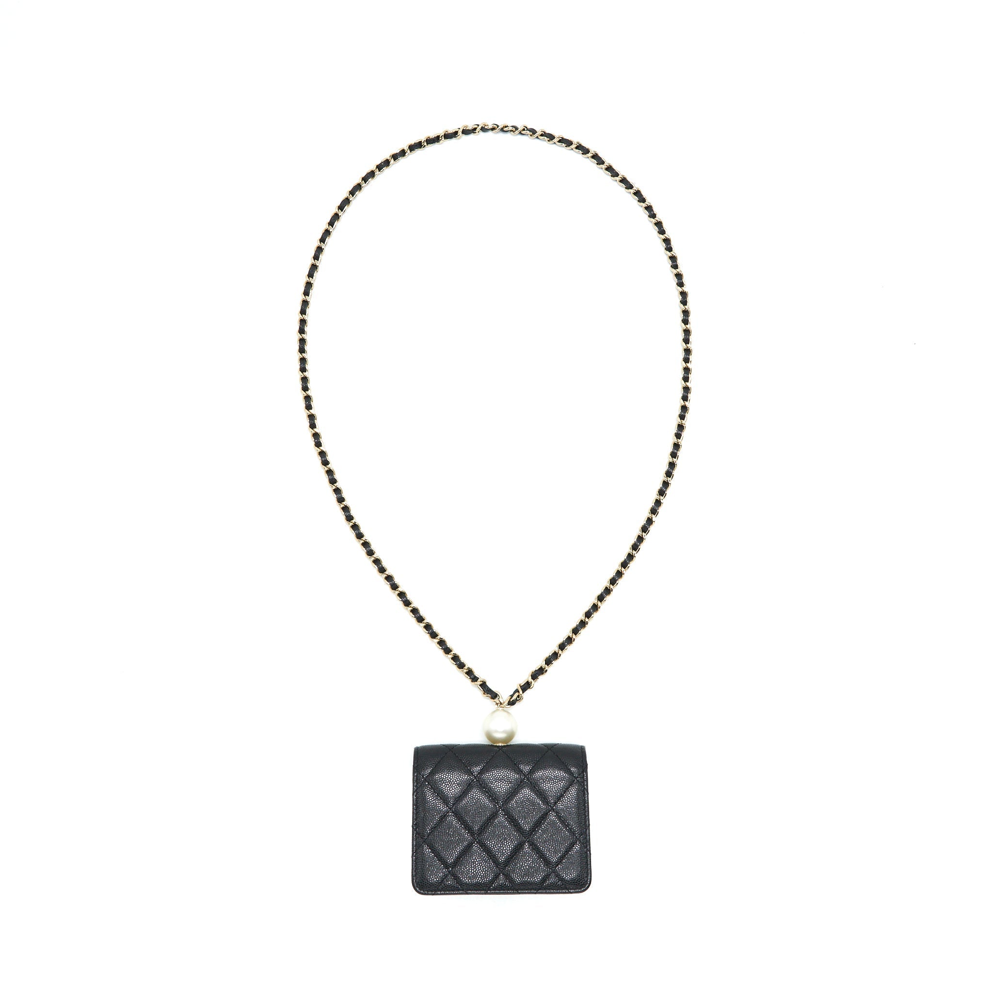 Chanel Flap Coin Purse with Chain Black Caviar L