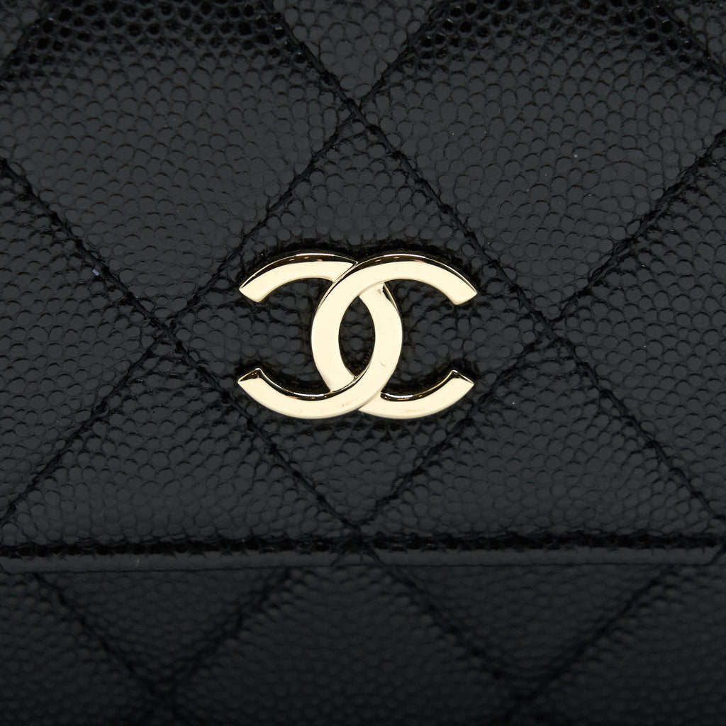 Chanel Flap Coin Purse with Chain Black Caviar L