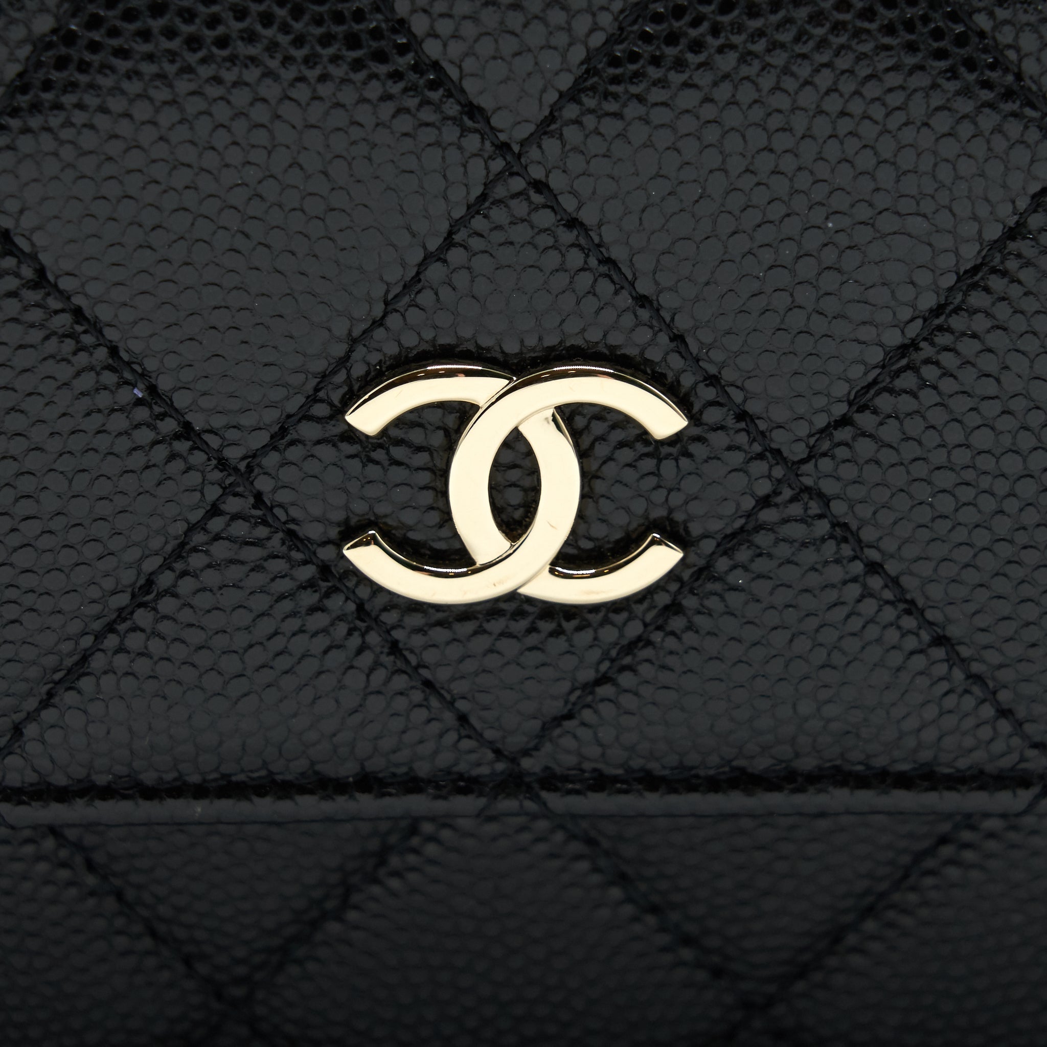 Chanel Flap Coin Purse with Chain Black Caviar L