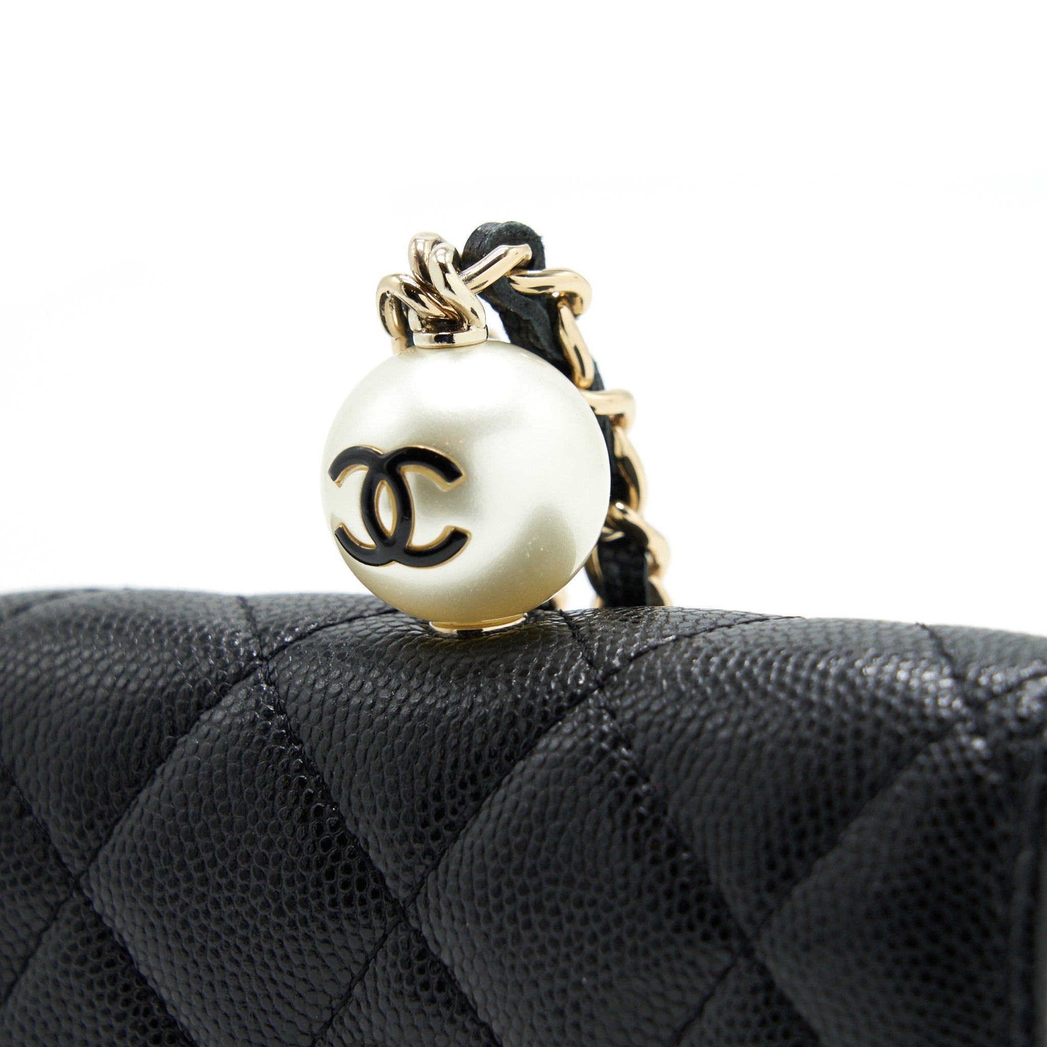 Chanel Flap Coin Purse with Chain Black Caviar L