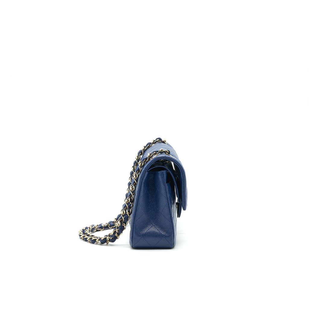 Chanel Classic Small Double Flap Caviar NAVY L