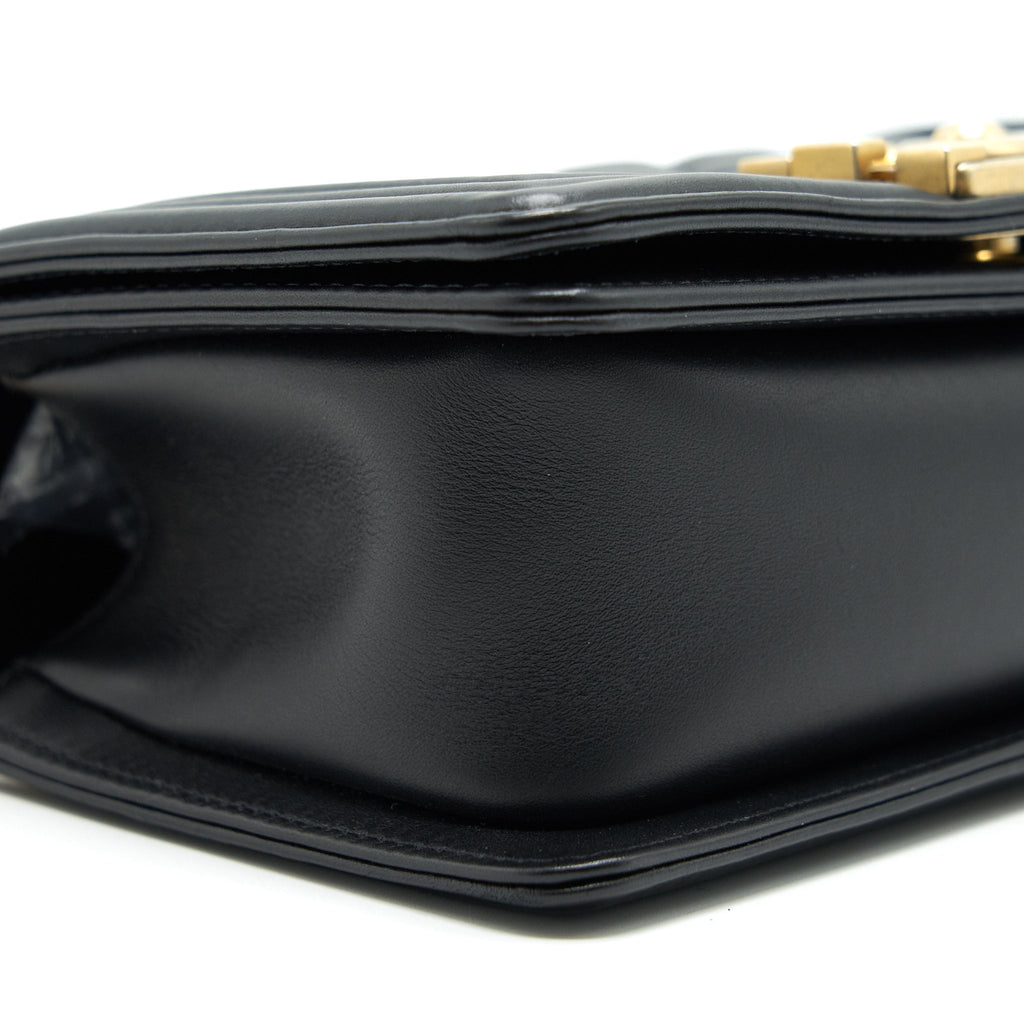 Chanel small boy Bag Calfskin Black with  serial27