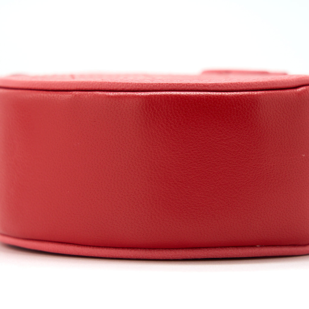Chanel Round Crossbody Clutch Lambskin Red/Pink