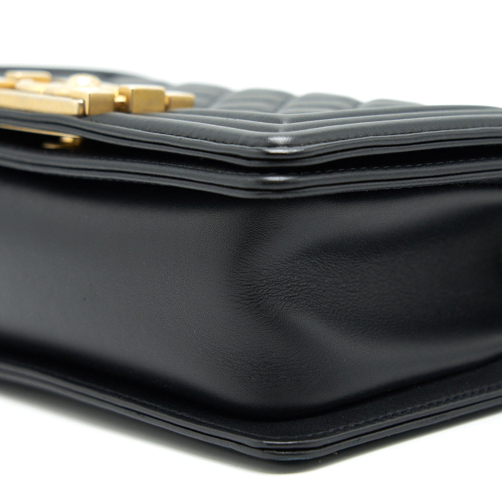 Chanel small boy Bag Calfskin Black with  serial27