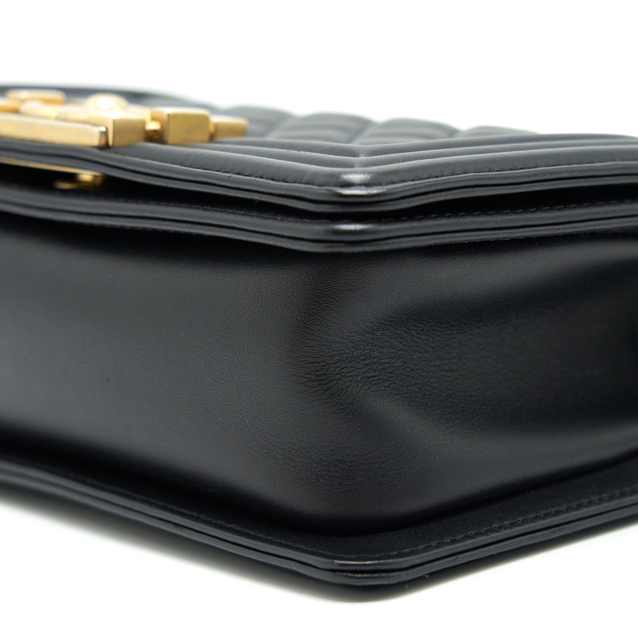 Chanel small boy Bag Calfskin Black with  serial27