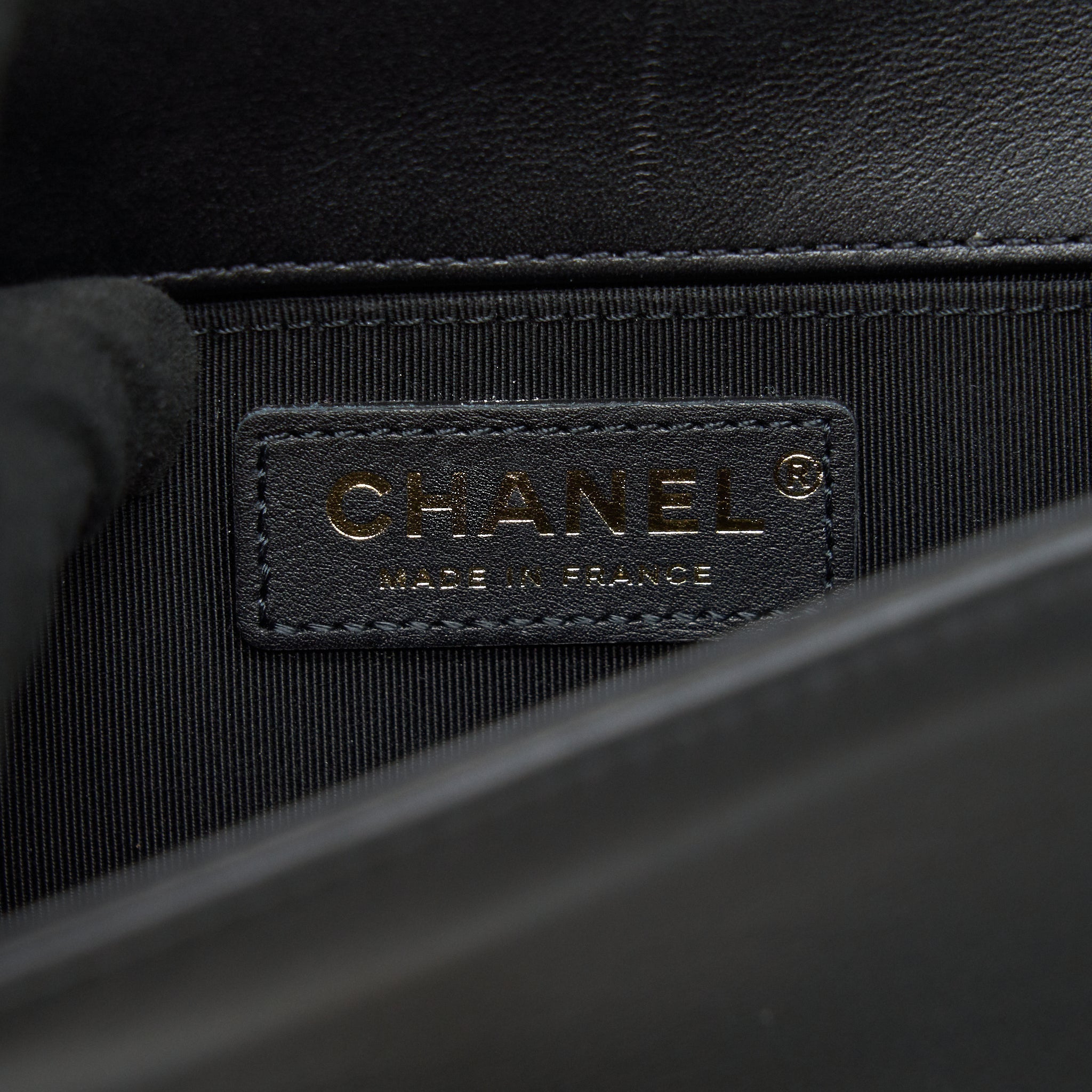 Chanel small boy Bag Calfskin Black with  serial27