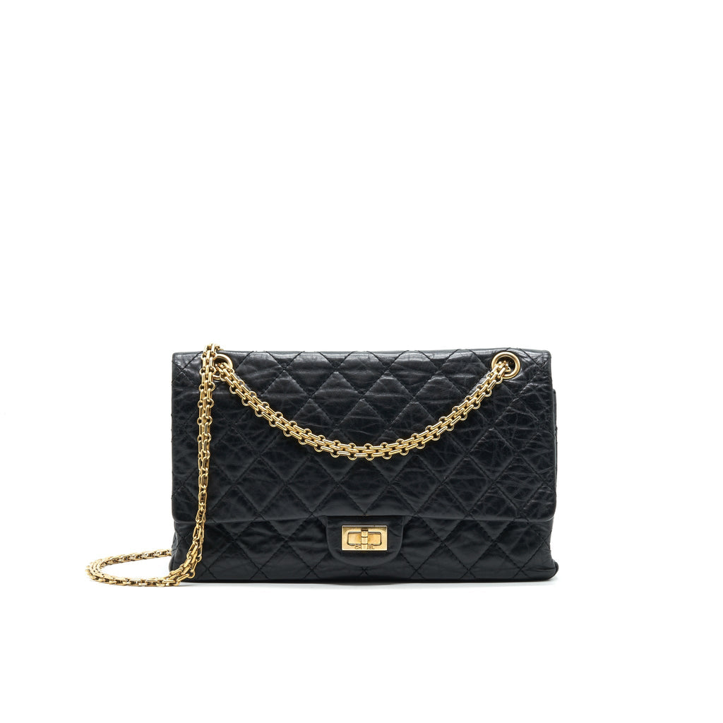 CHANEL 2.55 226 Reissue Flap Bag Aged Calfskin in Black