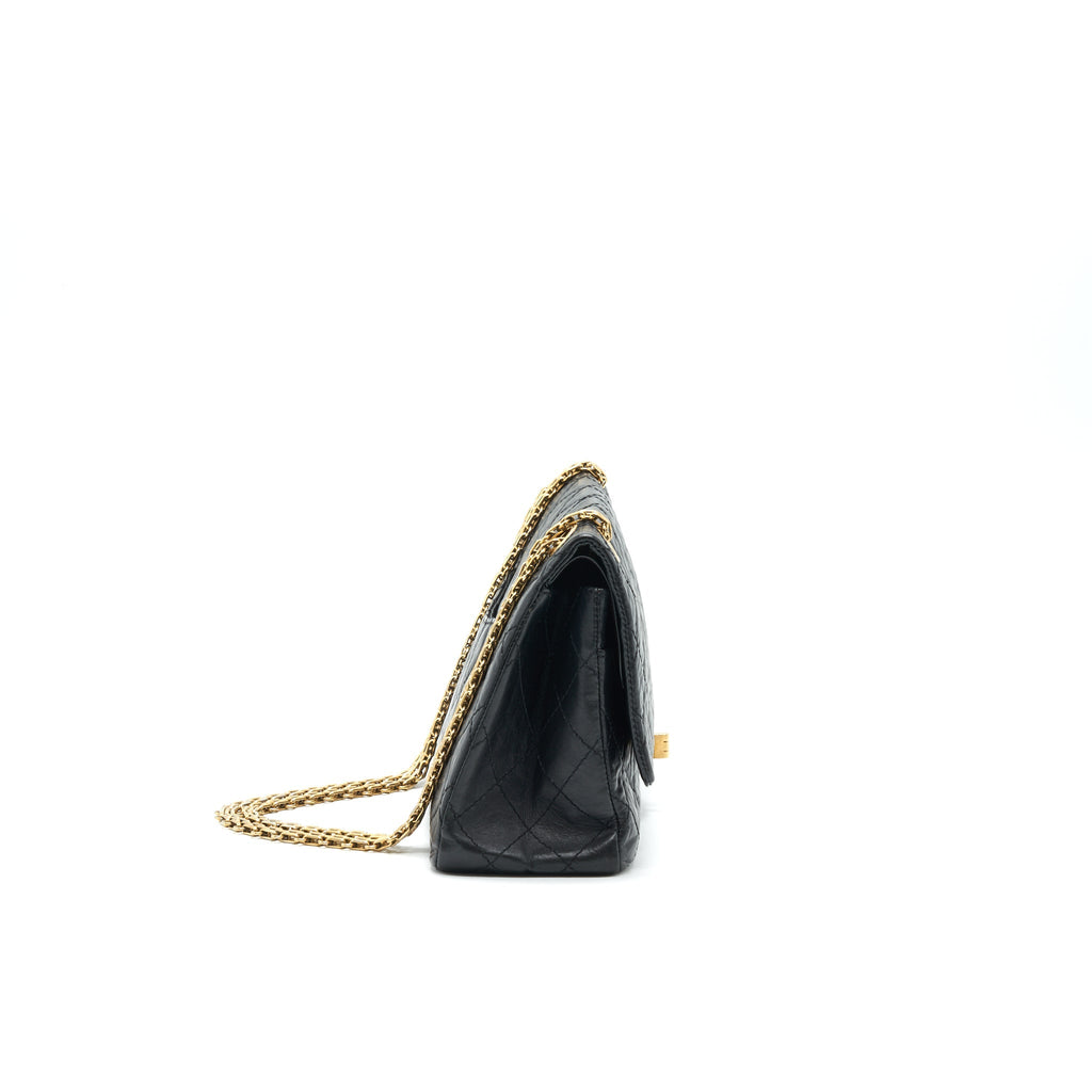 CHANEL 2.55 226 Reissue Flap Bag Aged Calfskin in Black