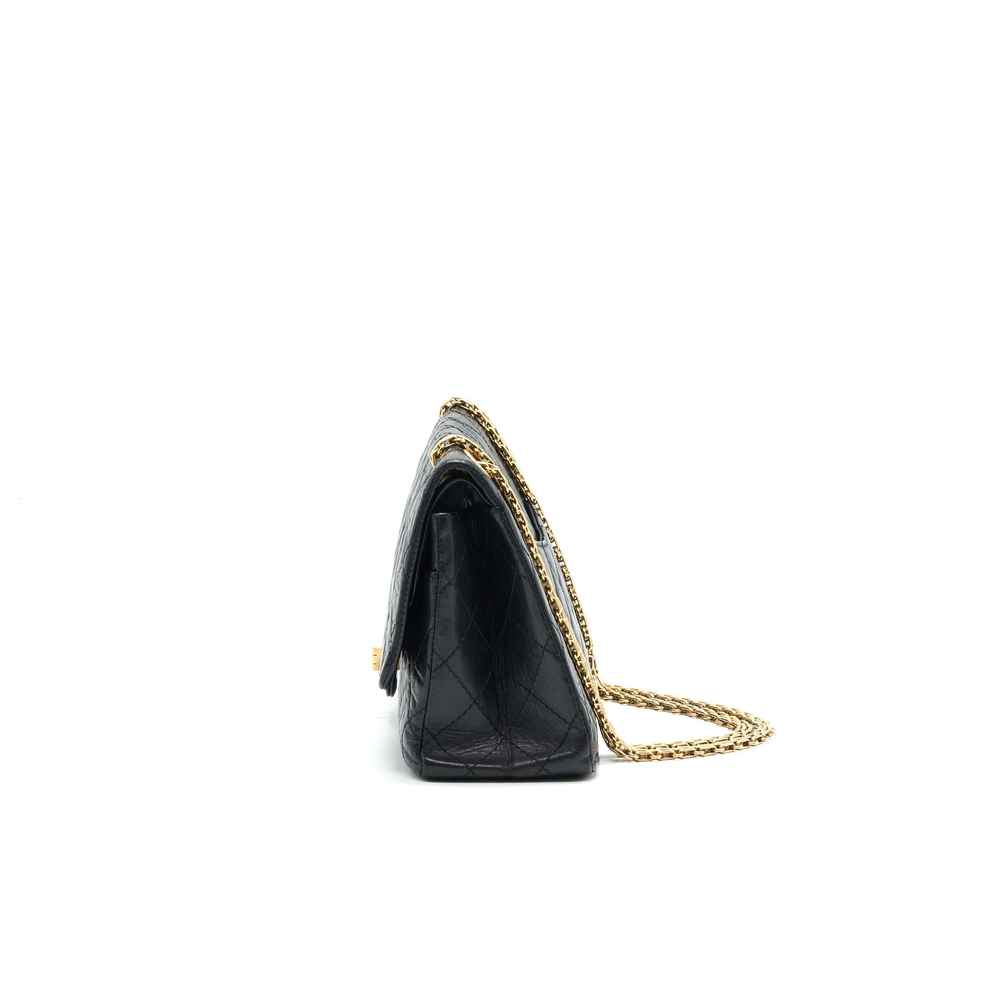 CHANEL 2.55 226 Reissue Flap Bag Aged Calfskin in Black